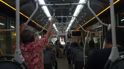 The atmosphere on the busway to the nearest bus stop, jakarta, indonesia Stock-Footage 244125001