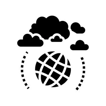 Atmosphere ecosystem glyph icon vector illustration Stockillustratie