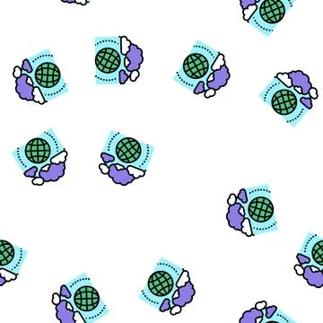 Atmosphere ecosystem vector seamless pattern Illustrazione stock