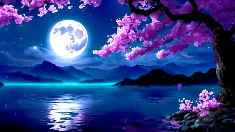 Atmosphere of full moon light Stock Footage 279768910