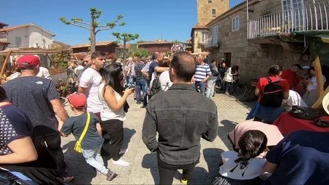ATMOSPHERE OF GALICIAN PILGRIMAGE Stock Footage 90132029