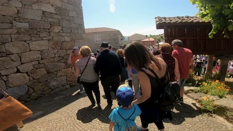 ATMOSPHERE OF GALICIAN PILGRIMAGE Stock Footage 90132853