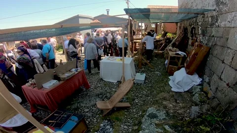 ATMOSPHERE OF GALICIAN PILGRIMAGE Stock Footage 99831271