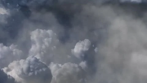 Atmosphere inside cumulonimbus clouds and thunderstorms 4K Stock Footage 297364386