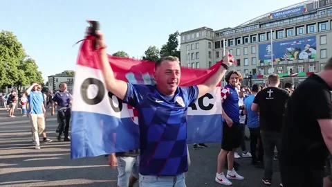 Atmosphere in Leipzig before the match between Croatia and Italy, LEIPZIG, DE -  Video stock 278060996