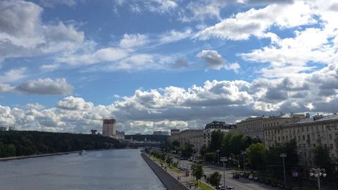 The atmosphere of Moscow River Stock Footage 95085954