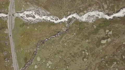 The atmosphere of a mountain and a small waterfall.(Vertical video). Stock Footage 149107615