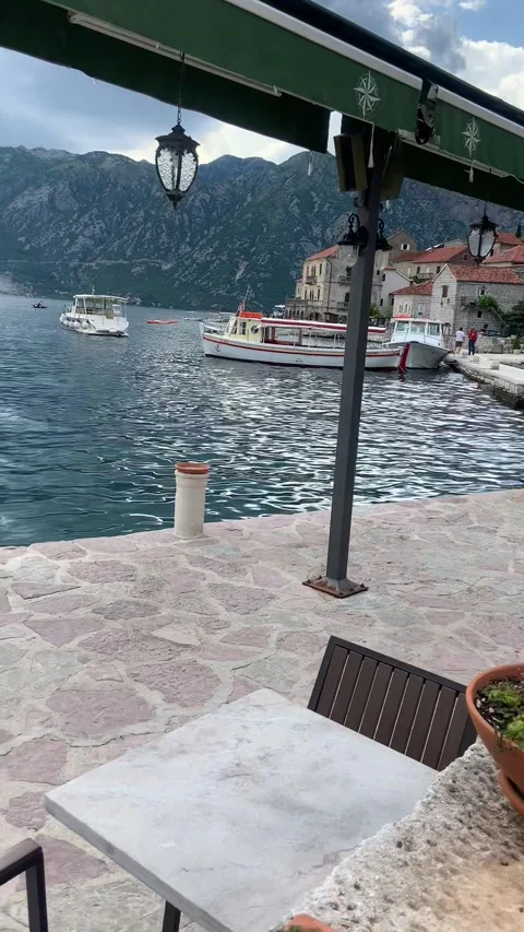 The atmosphere of the old town of Perast Stock Footage 236908714