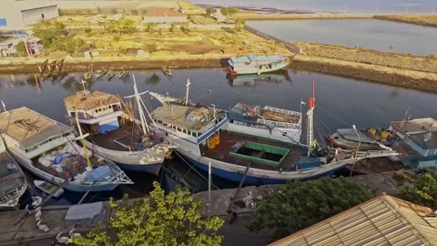 The Atmosphere Of Probolinggo-East Java Harbor In The Morning Stock Footage 249881176