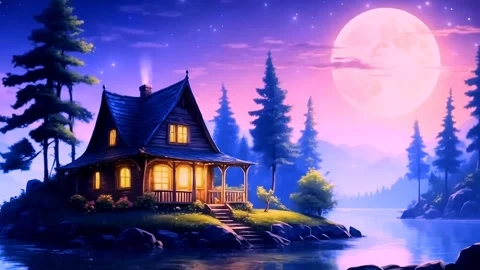 The atmosphere of a remote house in the mountains Stock Footage 262439124