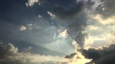 Atmosphere of the sky and clouds before the rain in the evening. Stock Footage 95417380