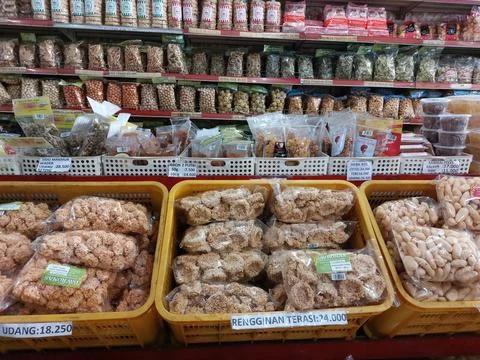 The atmosphere of the snack stalls Stock Photos