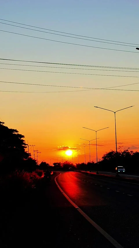 The atmosphere of a sunset in the evening. Stock Footage 324564913