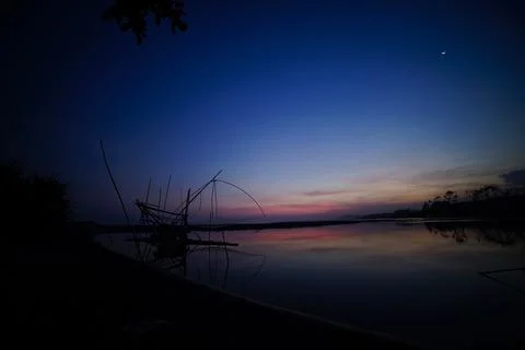The atmosphere of the sunset Stock Photos