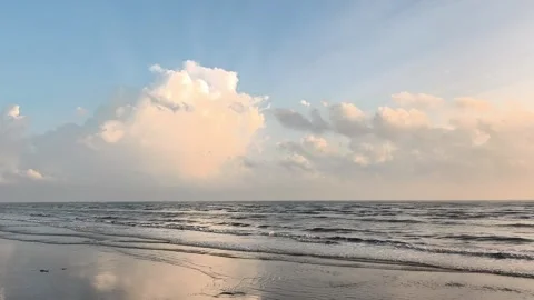 The atmosphere of Tuban beach, East Java, Indonesia in the morning Stock Footage 323579362