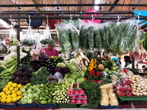 The atmosphere of a vegetable store Stock Photos