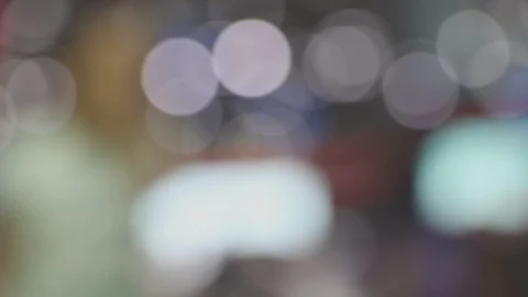The Atmosphere Walking through lighting bokeh in Motor Show. Stock Footage 90298484