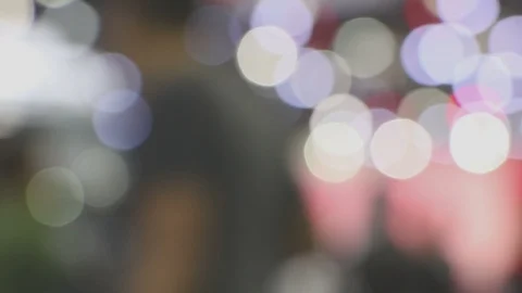 The Atmosphere Walking through lighting bokeh in Motor Show. Stock Footage 90299122