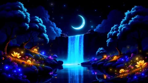 The atmosphere of a waterfall in the mountains during spring Stock Footage 308965738