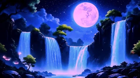 The atmosphere of a waterfall in the mountains Video stock 272699656