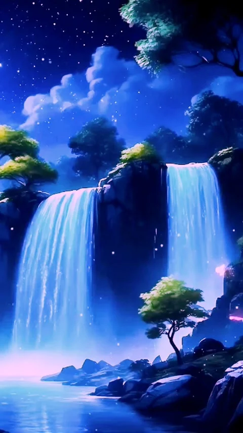 The atmosphere of a waterfall in the mountains Video stock 272699659