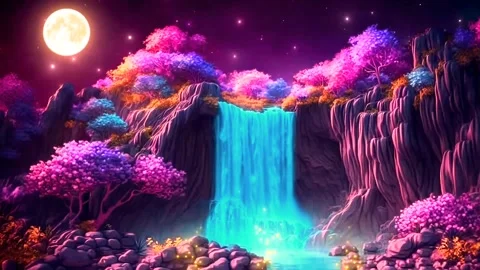 The atmosphere of a waterfall in the mountains Video stock 272700113