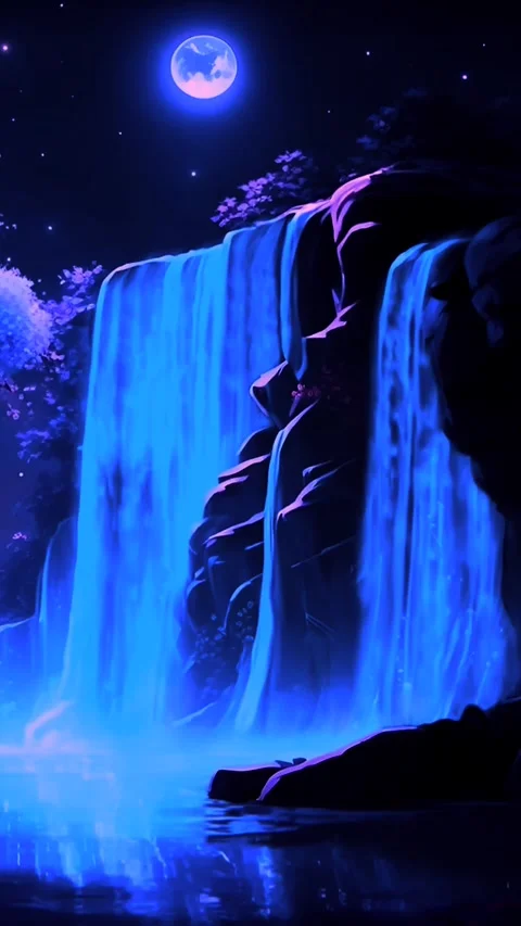 The atmosphere of a waterfall in the mountains Video stock 272700946