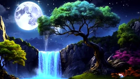 The atmosphere of a waterfall in the mountains Video stock 272700985