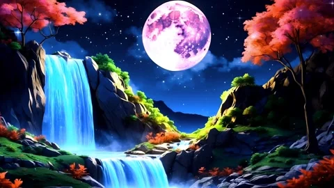 The atmosphere of a waterfall in the mountains Video stock 272701143