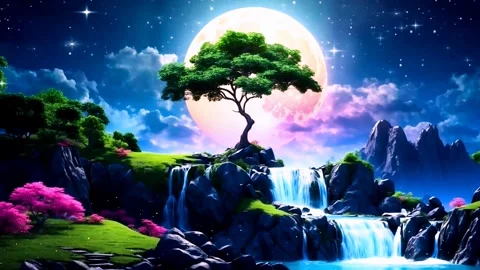 The atmosphere of a waterfall in the mountains Video stock 272701145