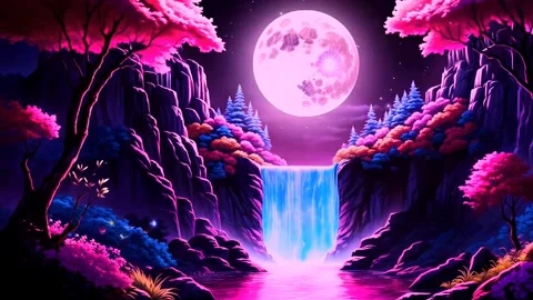 The atmosphere of a waterfall in the mountains Video stock 272762540