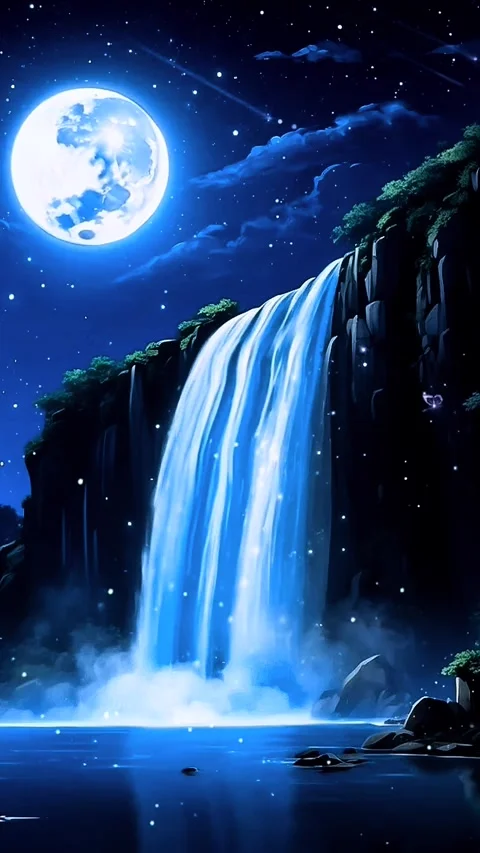 The atmosphere of a waterfall in the mountains Video stock 272762790