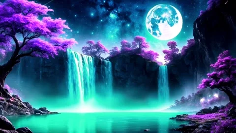 The atmosphere of a waterfall in the mountains Video stock 272763337