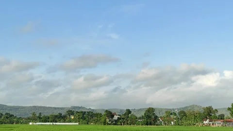 Atmosphere of white clouds in the blue sky Stock Footage 312355322