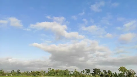 Atmosphere of white clouds in the blue sky Stock Footage 312355327