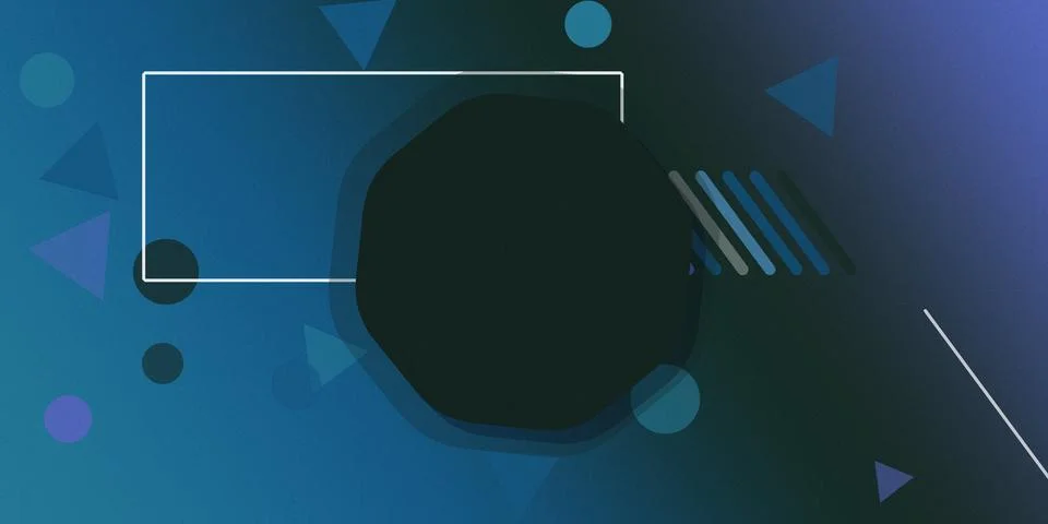 An atmospheric abstract composition features a large dark circle, transluce.. Illustrazione stock