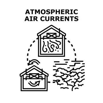 Atmospheric air currents concept for ventilation and climate control Ilustración de archivo