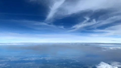 Atmospheric blue sky with white clouds Stock Footage 115395517
