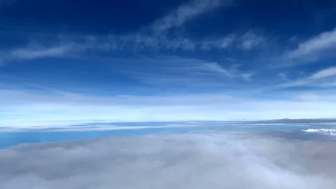 Atmospheric blue sky with white clouds Stock Footage 115472331