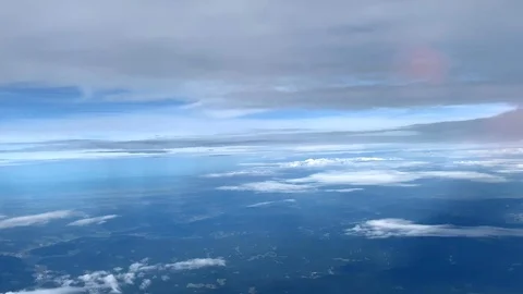 Atmospheric blue sky with white clouds Stock Footage 115472508