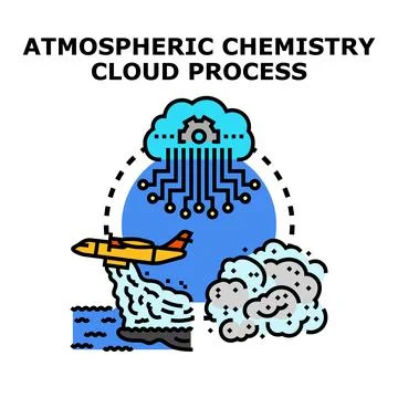 Atmospheric chemistry cloud process analysis technology 库存插图