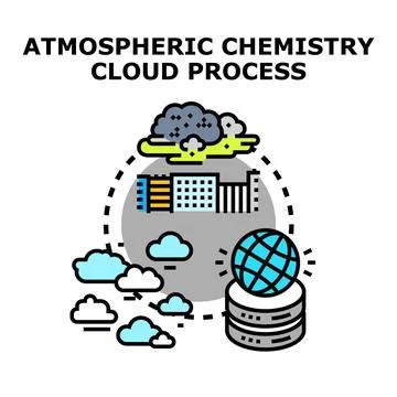Atmospheric chemistry cloud process illustration concept Stock Illustration