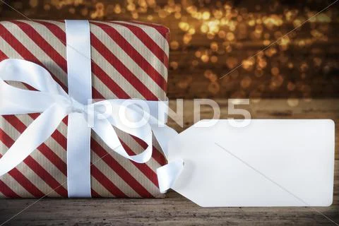 Atmospheric Christmas Gift With Copy Space Stock Photos