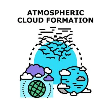Atmospheric cloud formation process vector concept 스톡 일러스트