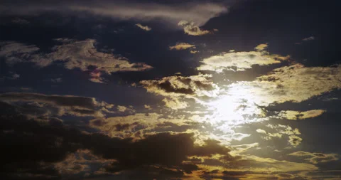 Atmospheric clouds in a dream-like early evening sky. Stock Footage 340045025
