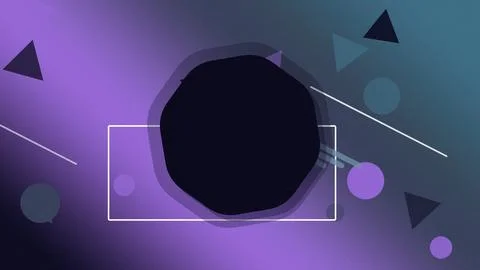 An atmospheric composition of layered polygons, circles, and fine lines glo.. Illustrazione stock