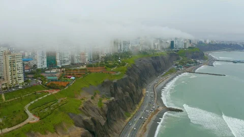 Atmospheric effect. Creation of clouds and fog at low altitude Video stock 116625269