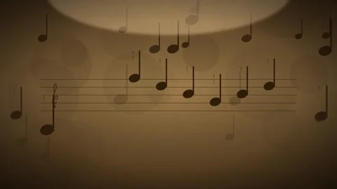 Atmospheric Music Notes Old Brown Paper Background 動画素材 344056580