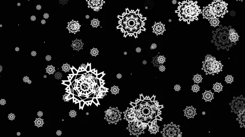 Atmospheric new year background overlay. Animated flakes of snow falling down Stock Footage 213938344