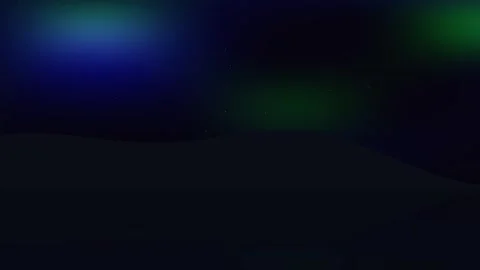 Atmospheric Night Landscape Animation with Glowing Aurora Borealis Stock Footage 340899335